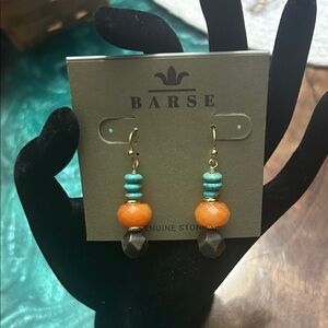 Studio BARSE Genuine Stones Magnesite, Aventurine & Amazonite Earrings 2”